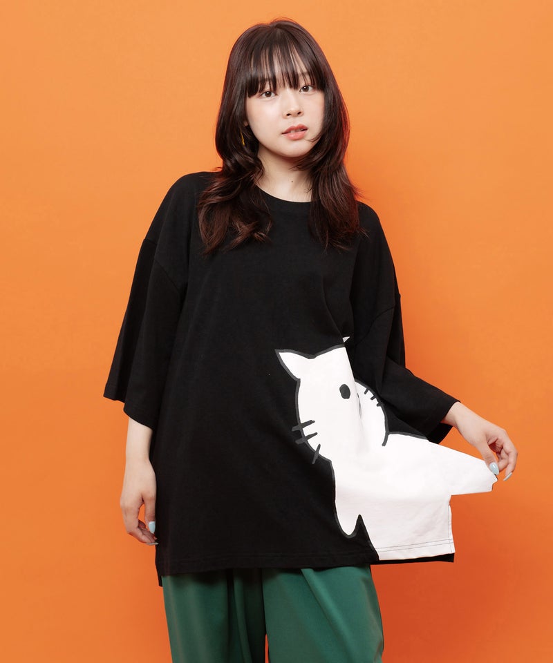 おててつなぎ ネコorラビルTシャツ-8