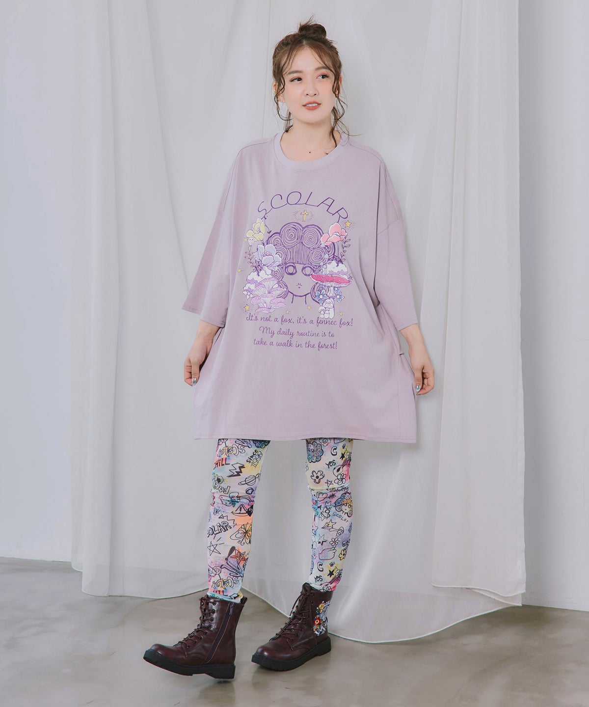 きのこスカラーちゃん柄チュニック-2