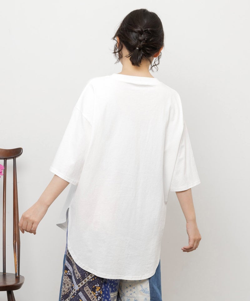 ドットスカラー わんにゃん柄Tシャツ-5