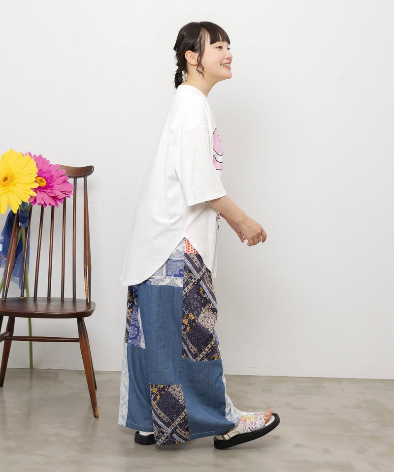 ドットスカラー わんにゃん柄Tシャツ-6