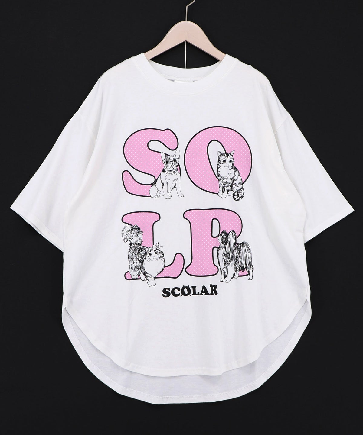 ドットスカラー わんにゃん柄Tシャツ-9