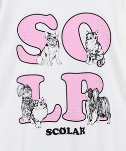 ドットスカラー わんにゃん柄Tシャツ-10