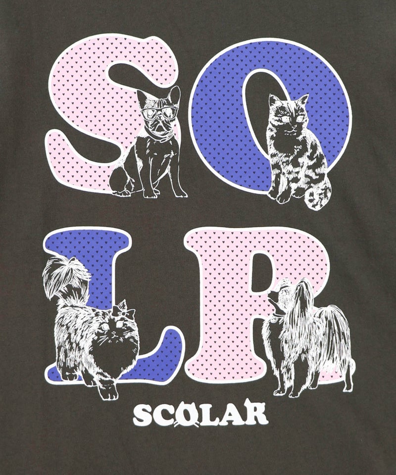 ドットスカラー わんにゃん柄Tシャツ-12