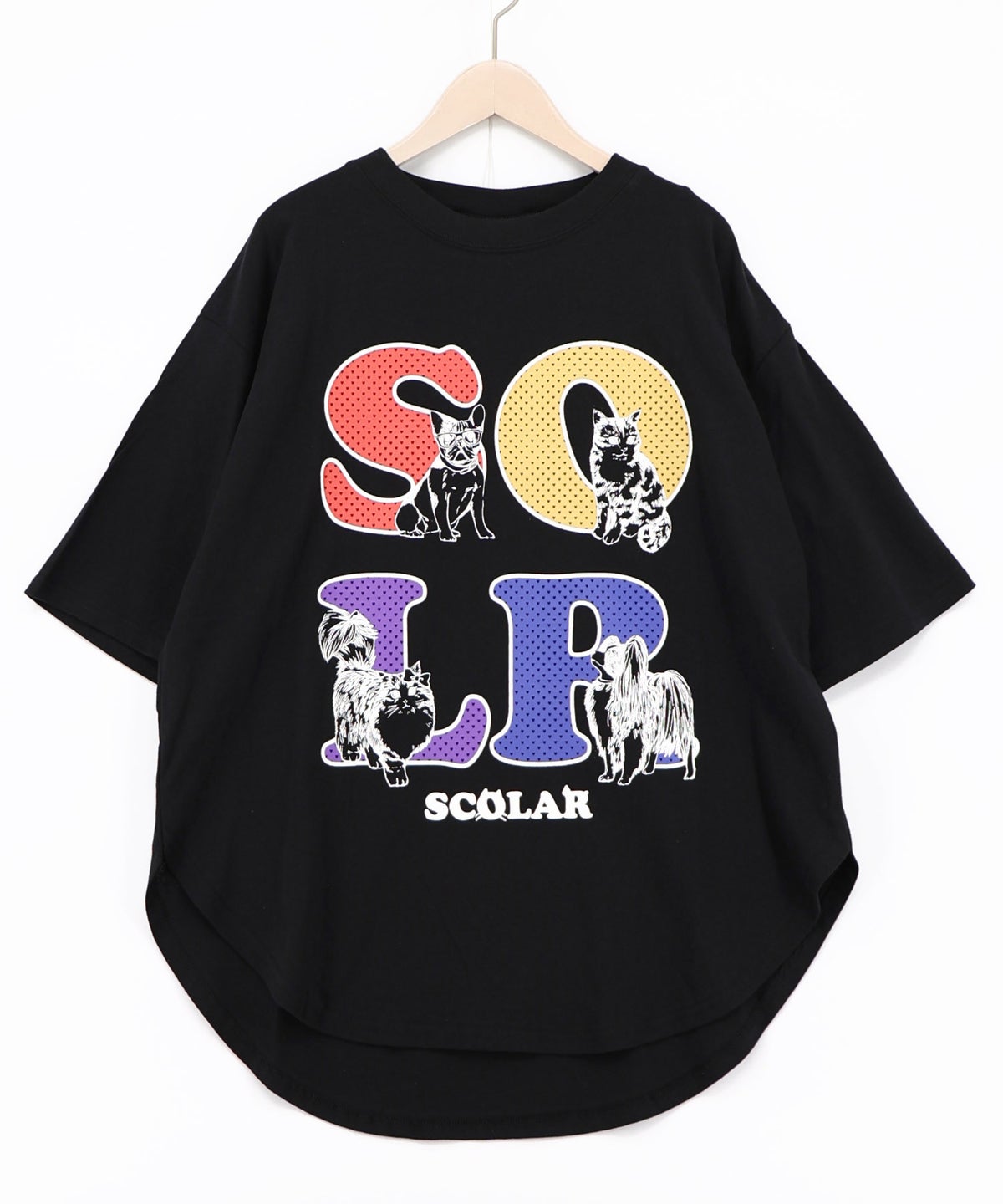 ドットスカラー わんにゃん柄Tシャツ-13