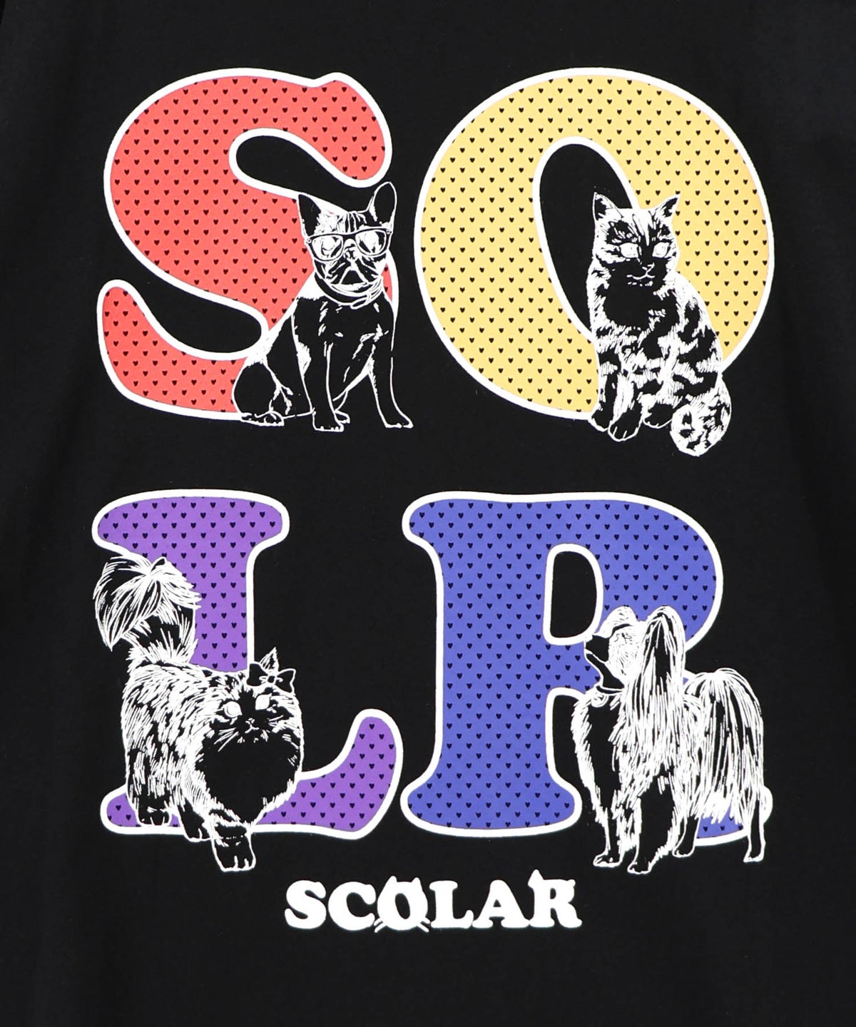 ドットスカラー わんにゃん柄Tシャツ-14