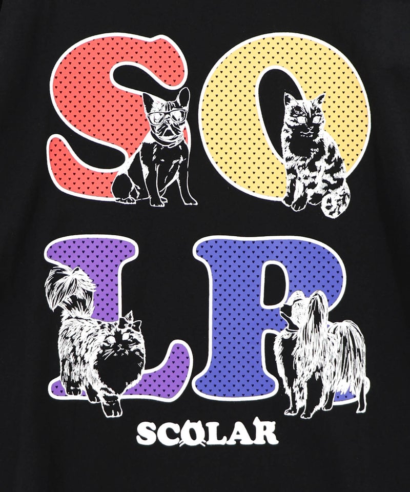 ドットスカラー わんにゃん柄Tシャツ-14
