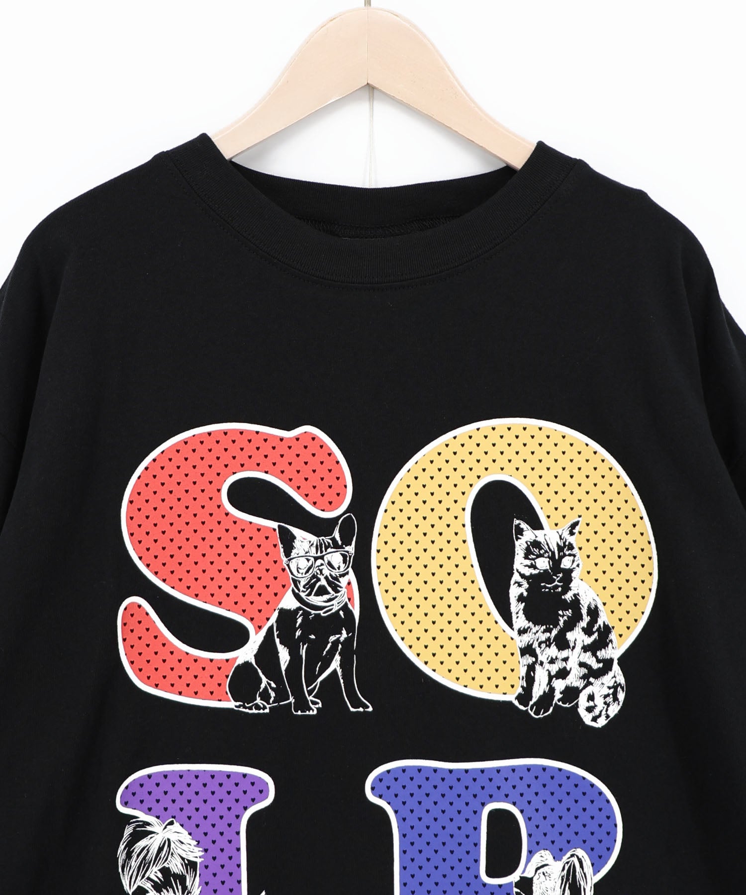 ★ねこ★ 162729：ドットスカラー わんにゃん柄Tシャツの通販-ScoLar