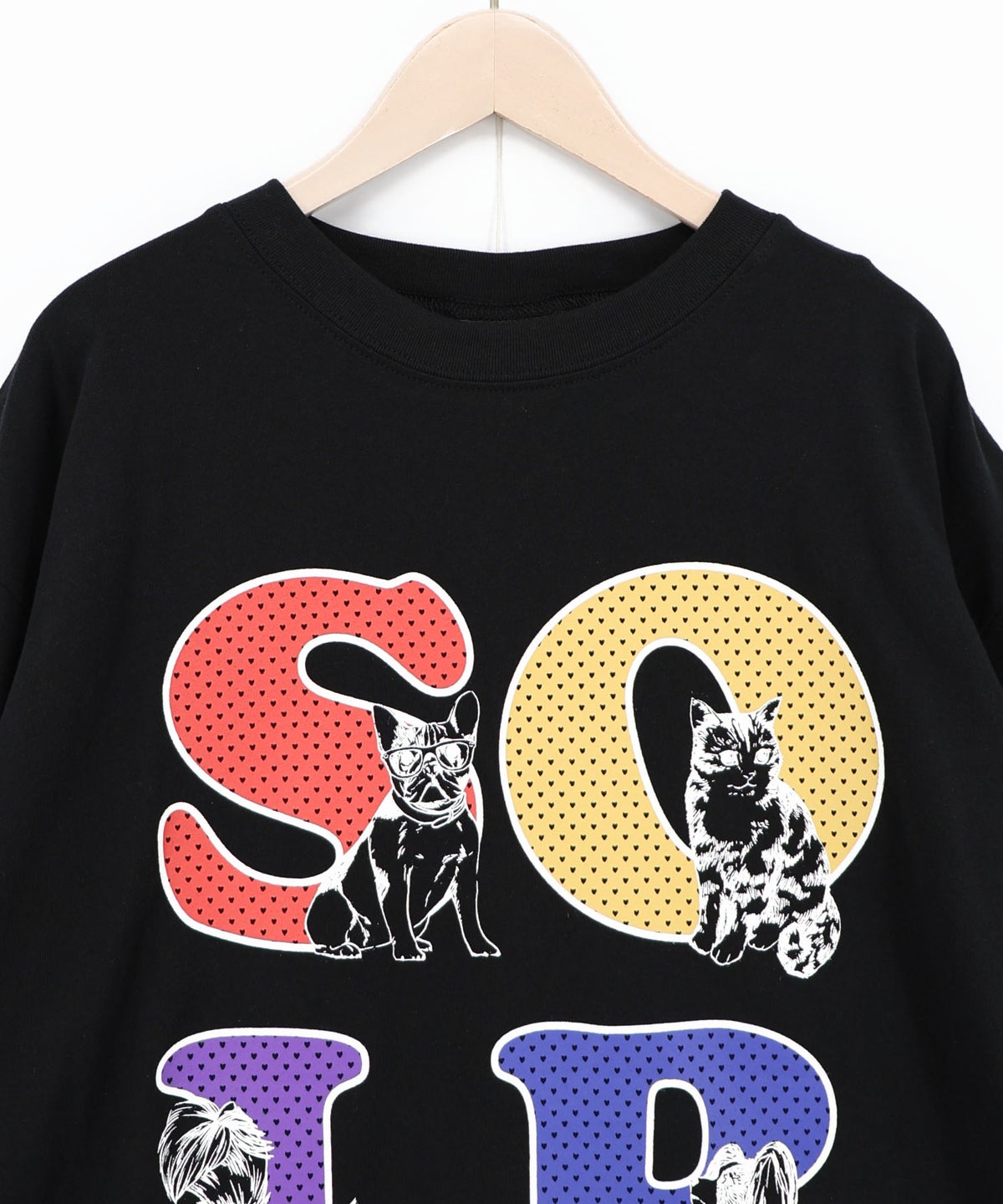 ドットスカラー わんにゃん柄Tシャツ-15