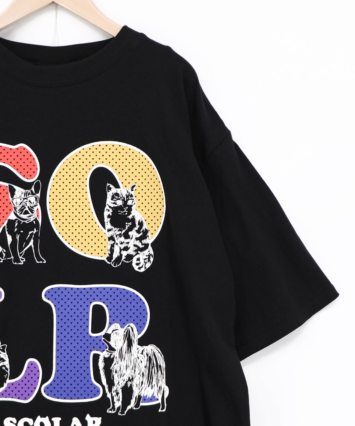 162729：ドットスカラー わんにゃん柄Tシャツの通販-ScoLar