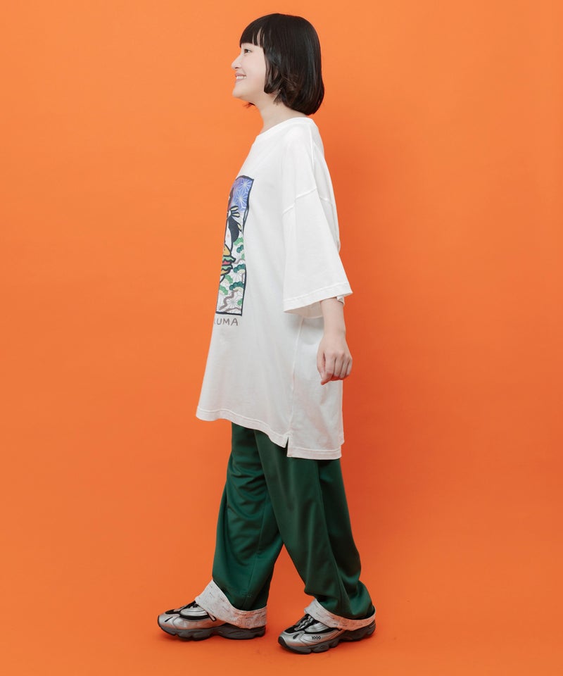 はんなりクマバーガー柄Tシャツ-5