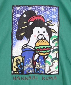 はんなりクマバーガー柄Tシャツ-17