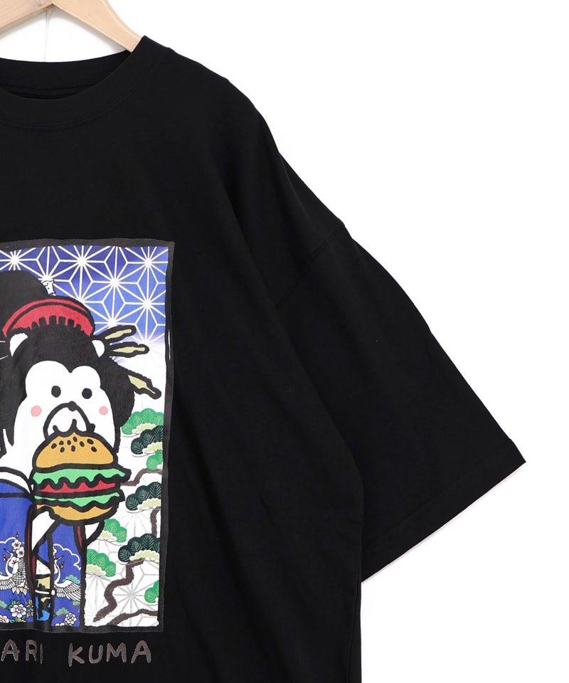 はんなりクマバーガー柄Tシャツ-19