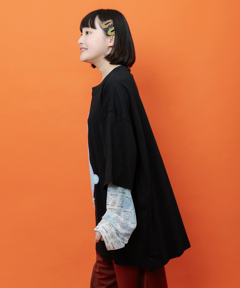ポンポン ポポラ柄Tシャツ-3