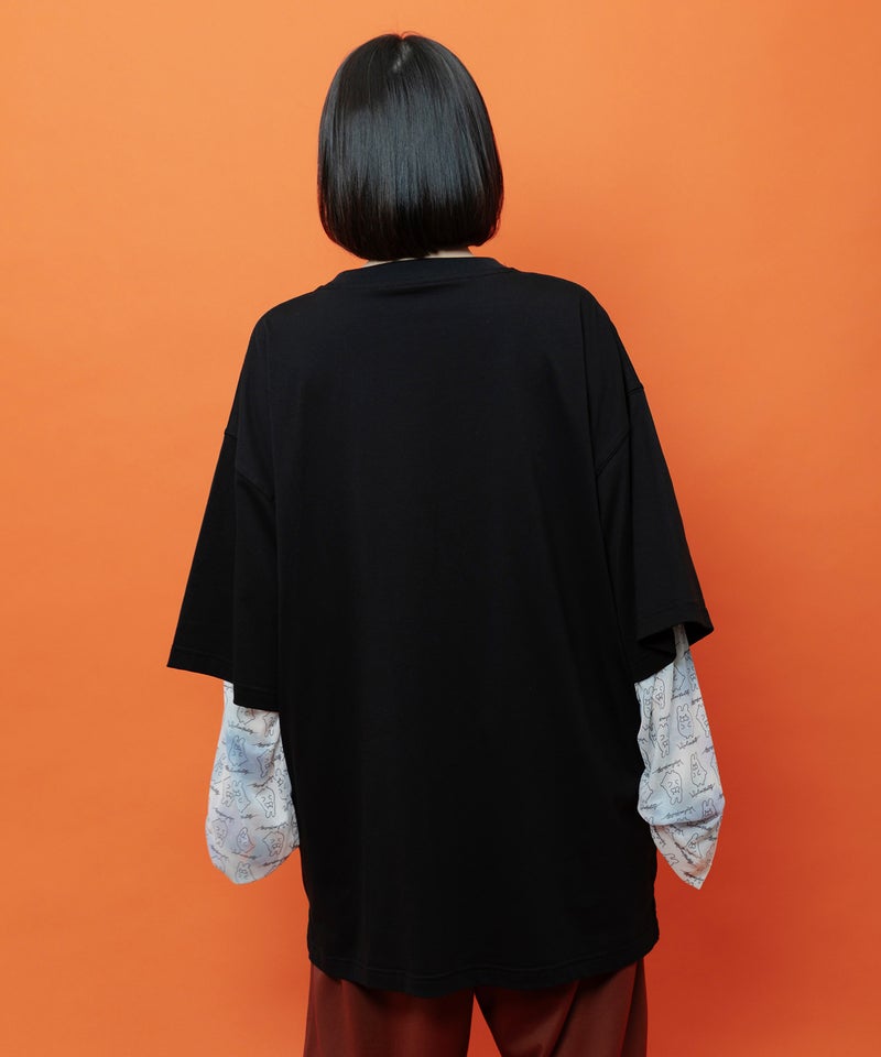 ポンポン ポポラ柄Tシャツ-4
