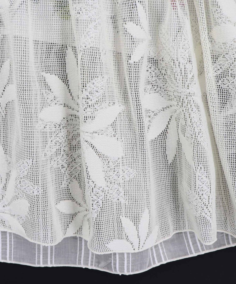 花柄×シフォン×レース 異素材シアージレ-18