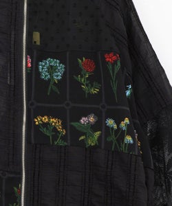 花柄×シフォン×レース 異素材シアーブルゾン-15