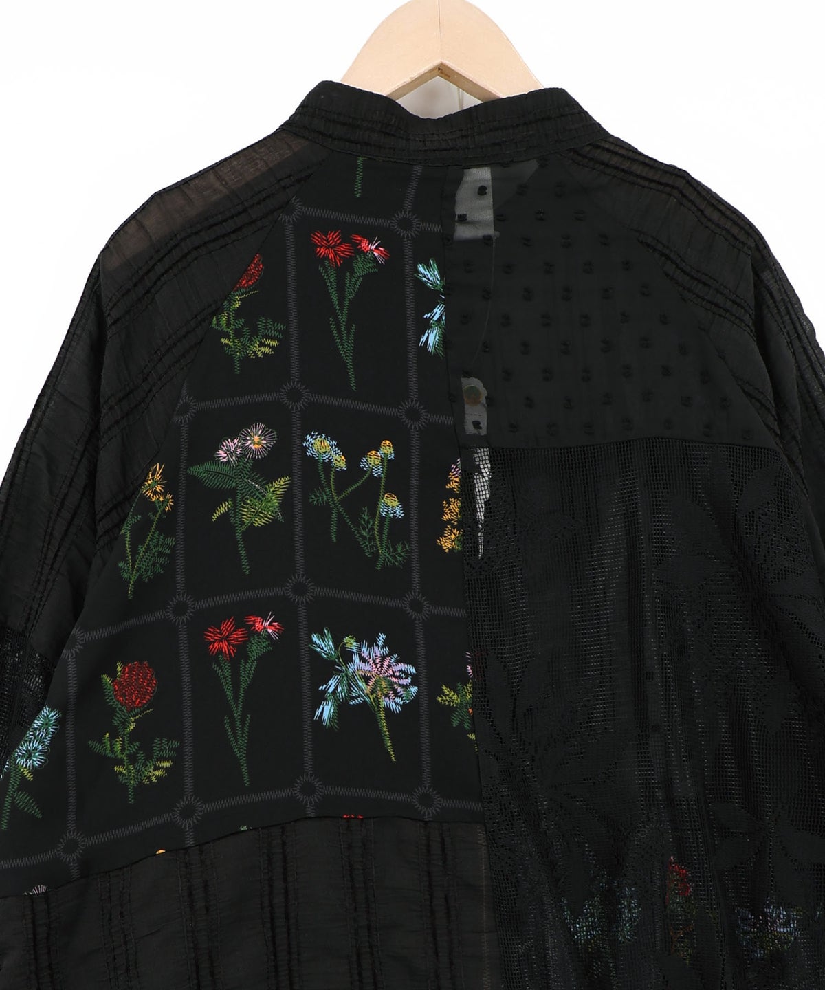 花柄×シフォン×レース 異素材シアーブルゾン-22