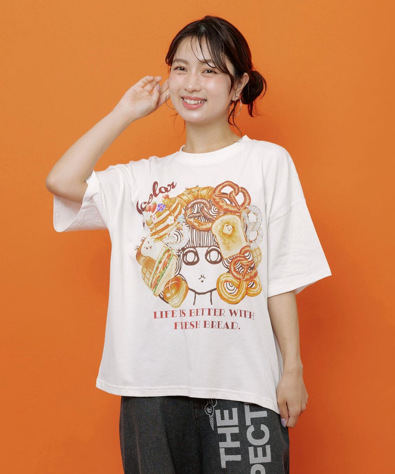 スカラーちゃんベーカリー柄Tシャツ-1