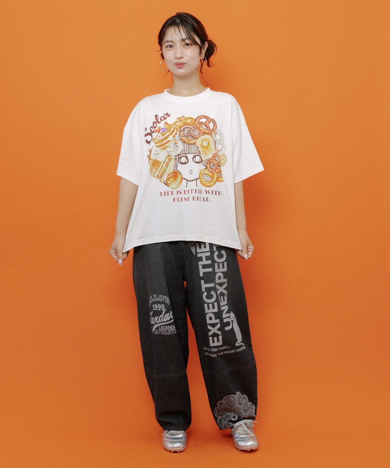 スカラーちゃんベーカリー柄Tシャツ-2
