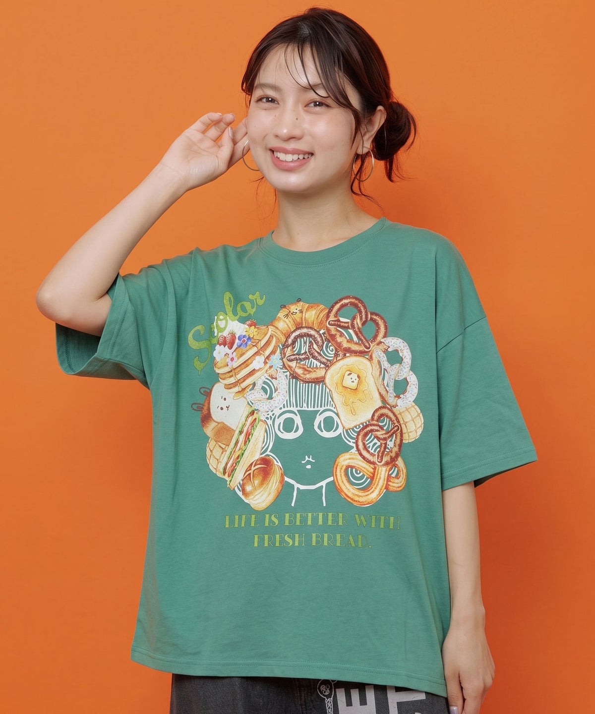 スカラーちゃんベーカリー柄Tシャツ-2