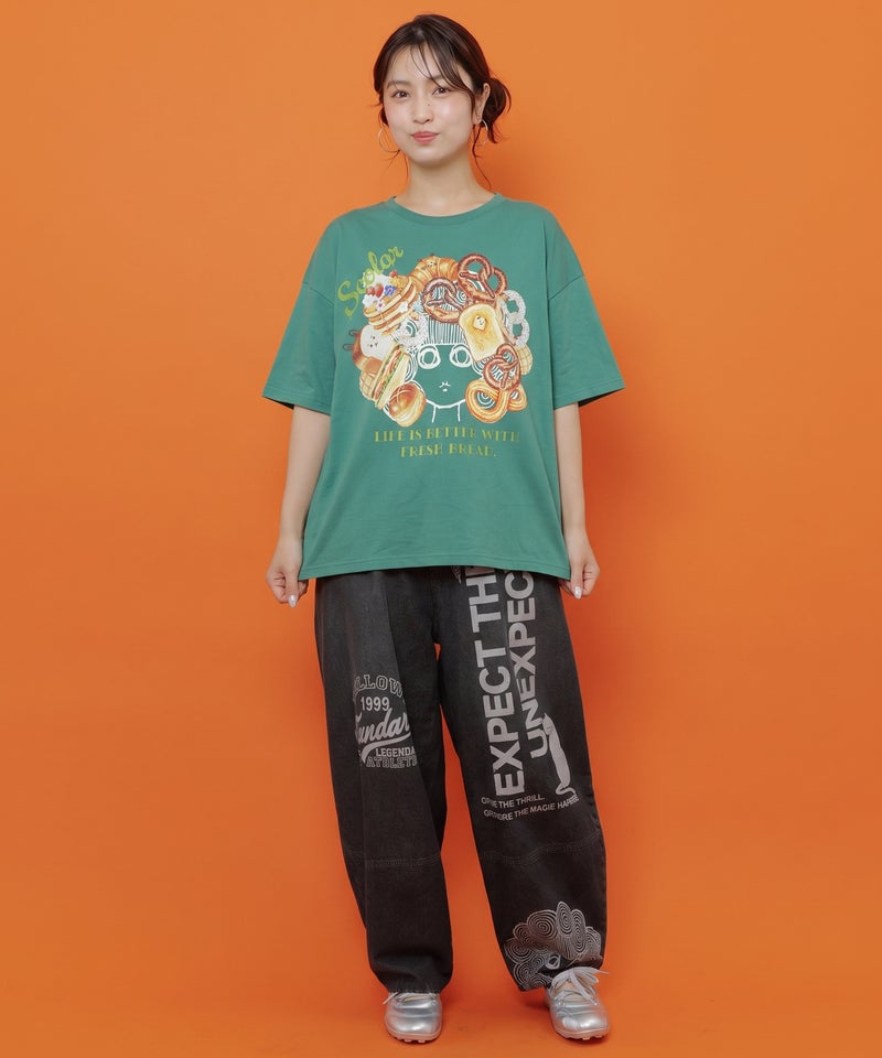 スカラーちゃんベーカリー柄Tシャツ-3