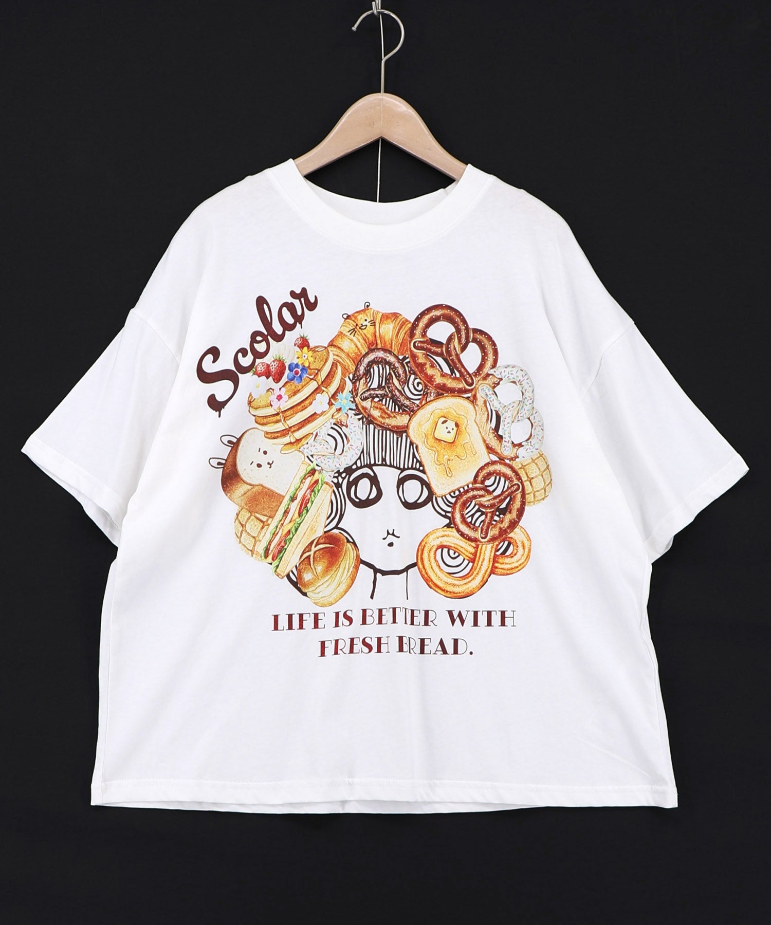 162735：スカラーちゃんベーカリー柄Tシャツの通販-ScoLar