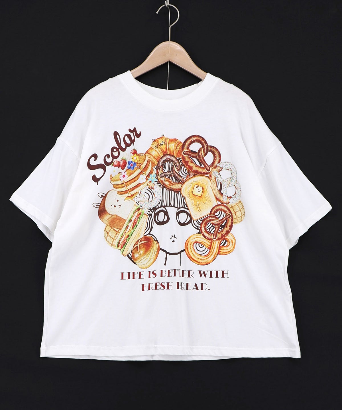 スカラーちゃんベーカリー柄Tシャツ-7