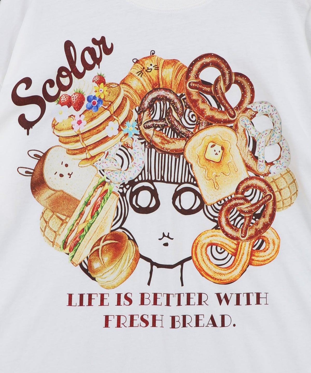 スカラーちゃんベーカリー柄Tシャツ-8