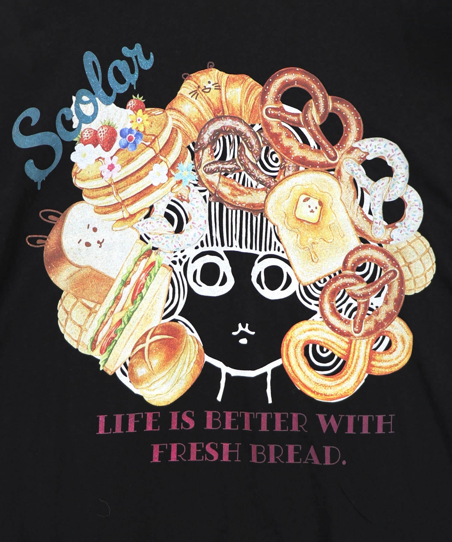 162735：スカラーちゃんベーカリー柄Tシャツの通販-ScoLar