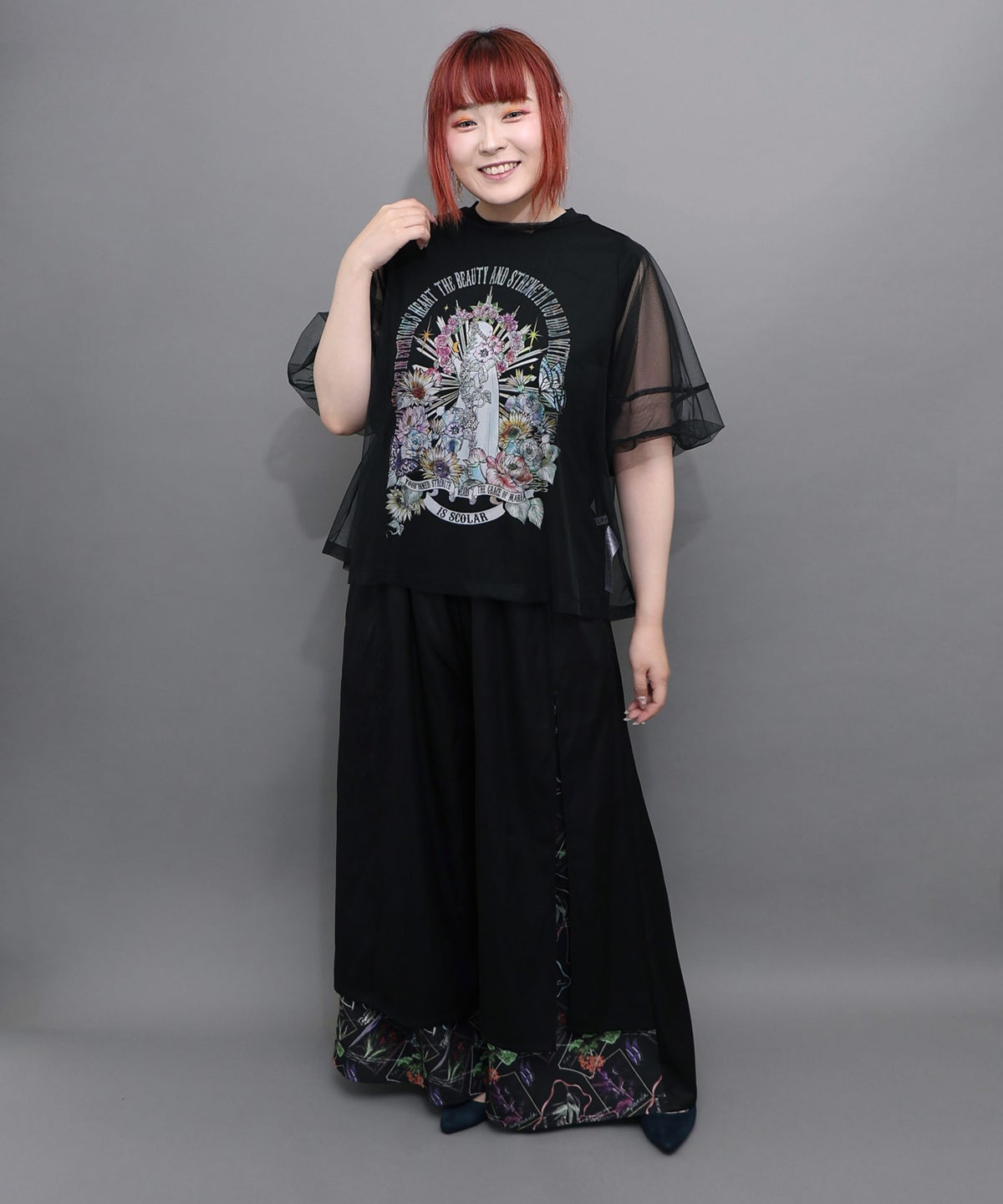 チュール＆彫像柄タンク SETトップス-11