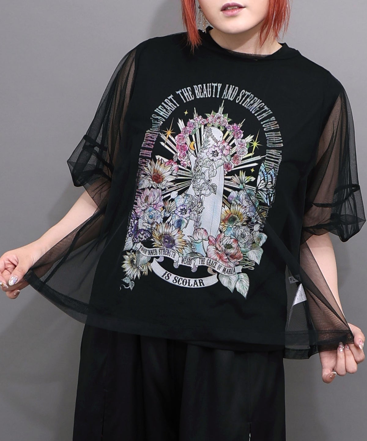 チュール＆彫像柄タンク SETトップス-14