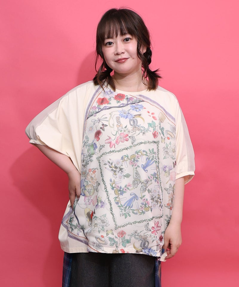 スカーフ柄アップリケプルオーバー-6