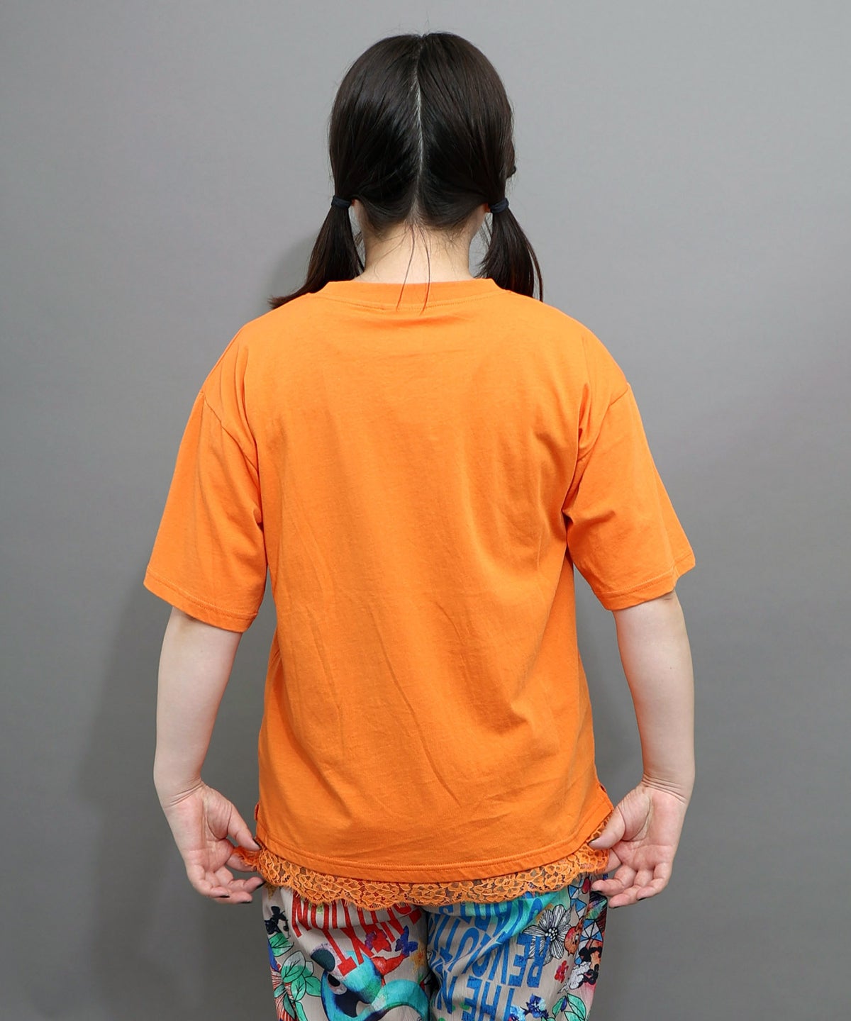 いろんなフード柄 裾レースTシャツ-12