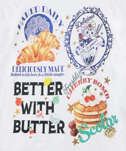 いろんなフード柄 裾レースTシャツ-15