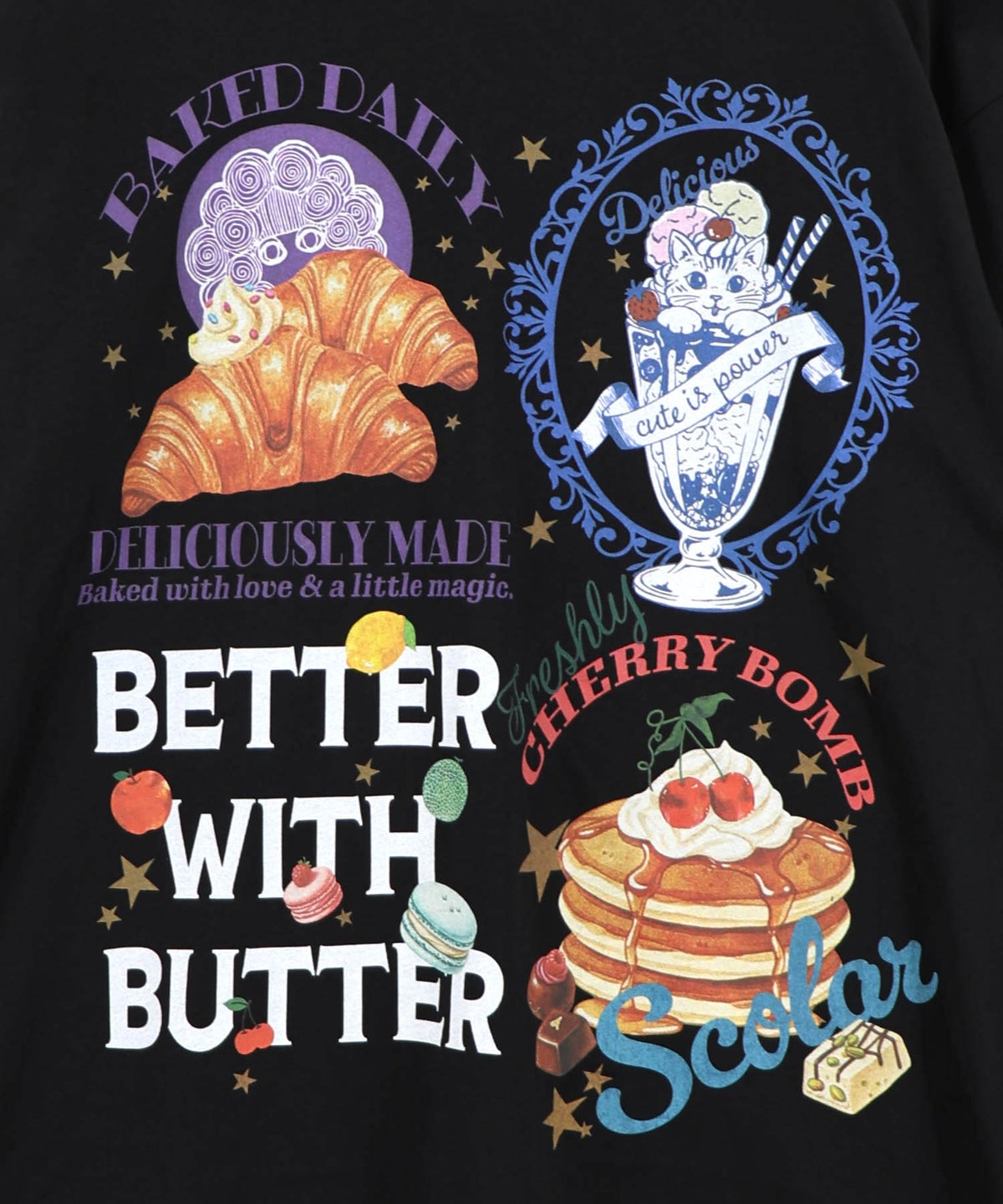 いろんなフード柄 裾レースTシャツ-17