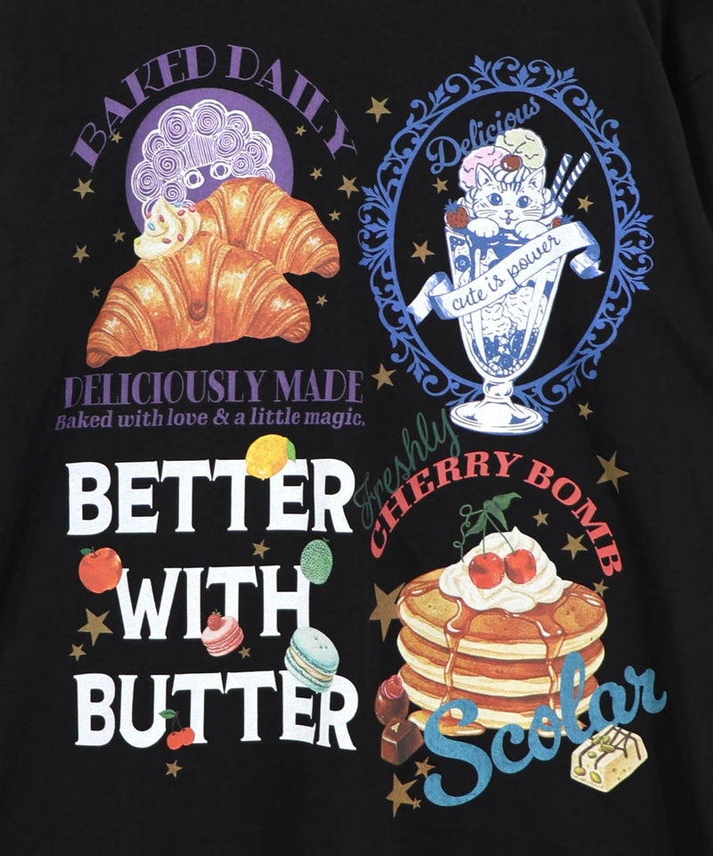 いろんなフード柄 裾レースTシャツ-17