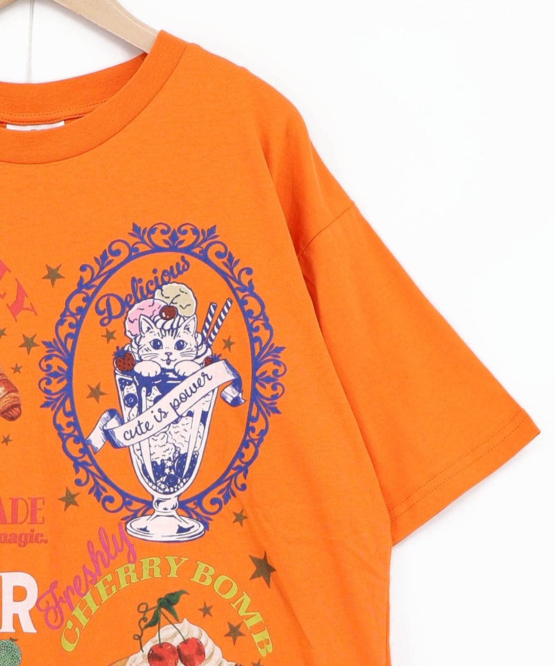 いろんなフード柄 裾レースTシャツ-23