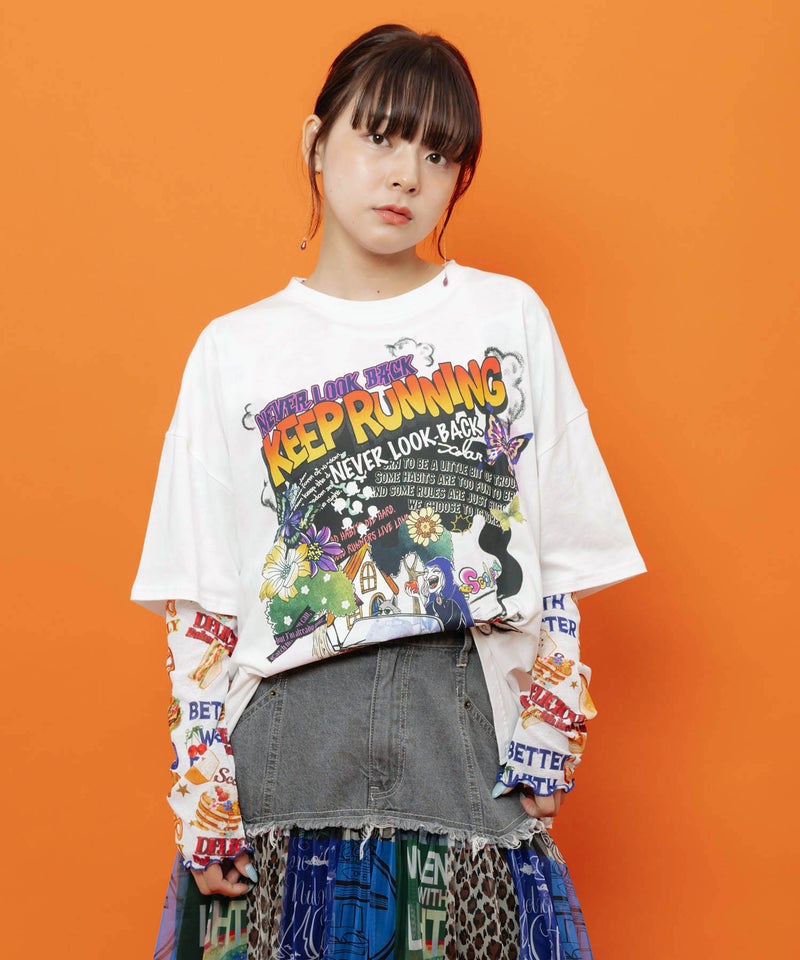 ダークメルヘン柄Tシャツ-1