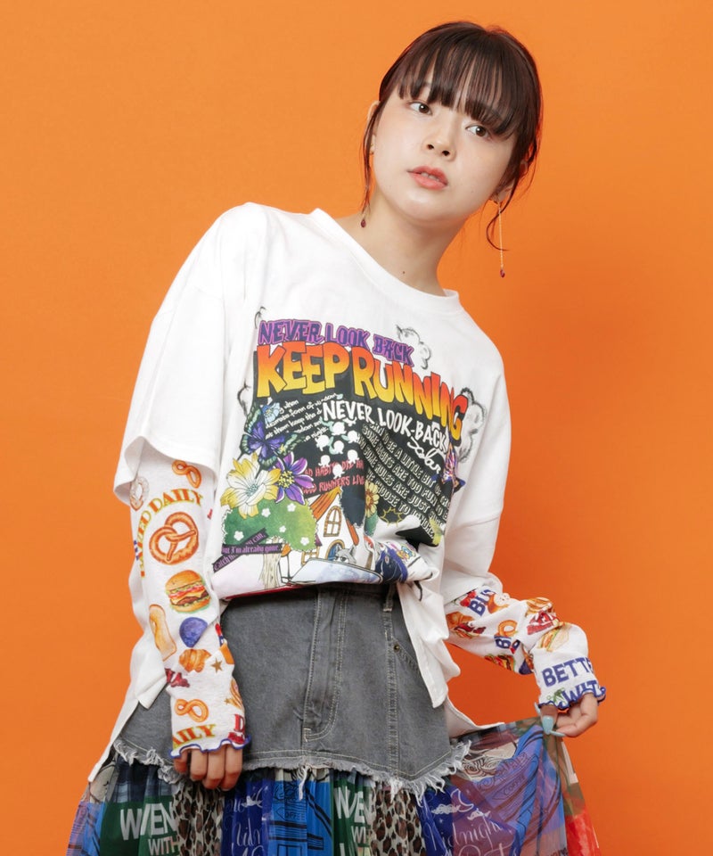 ダークメルヘン柄Tシャツ-3