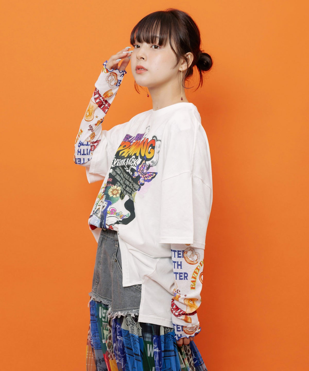 ダークメルヘン柄Tシャツ-4