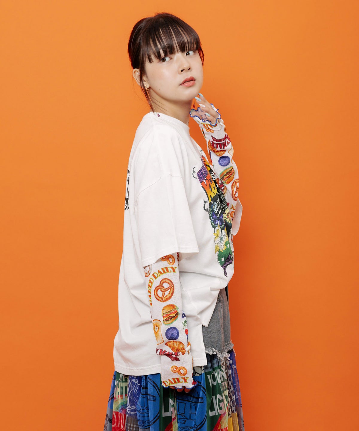 ダークメルヘン柄Tシャツ-6