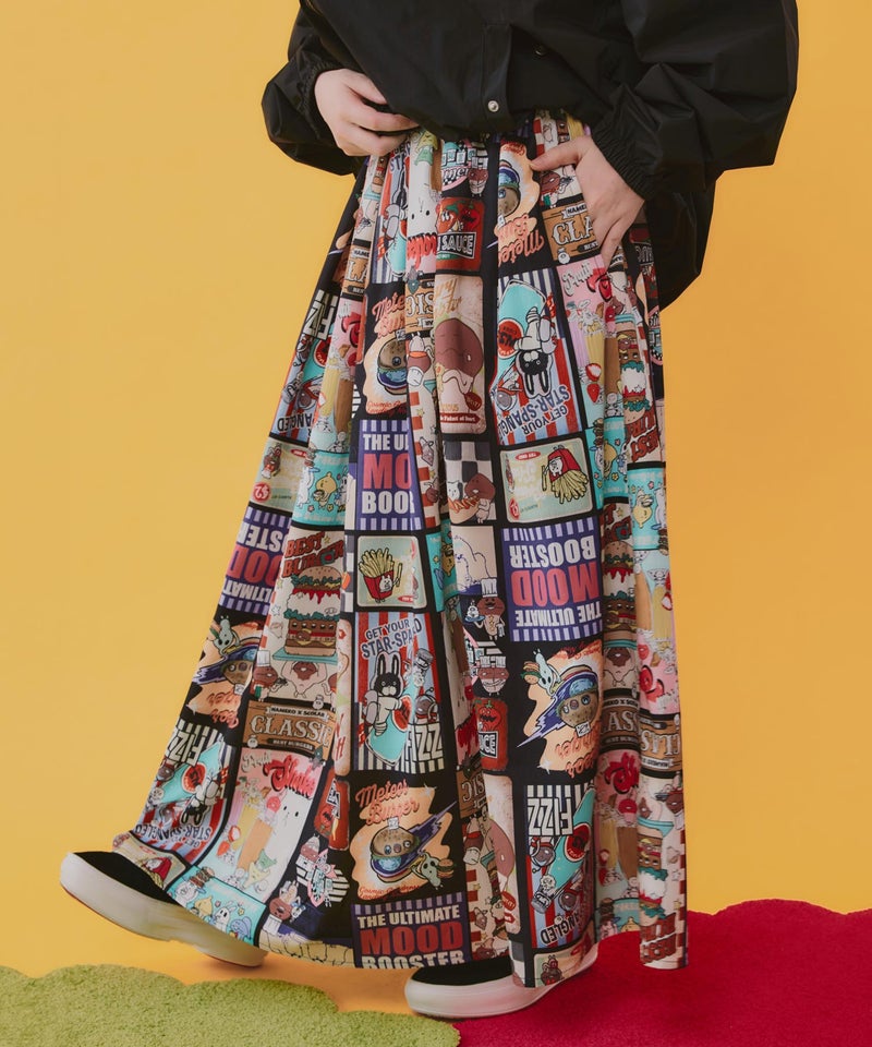 なめこ×ScoLar クラシックダイナー 総柄スカート-3