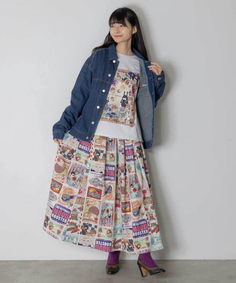 なめこ×ScoLar クラシックダイナー 総柄スカート-12