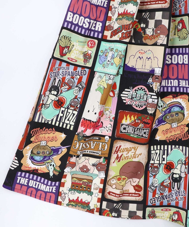 なめこ×ScoLar クラシックダイナー 総柄スカート-20