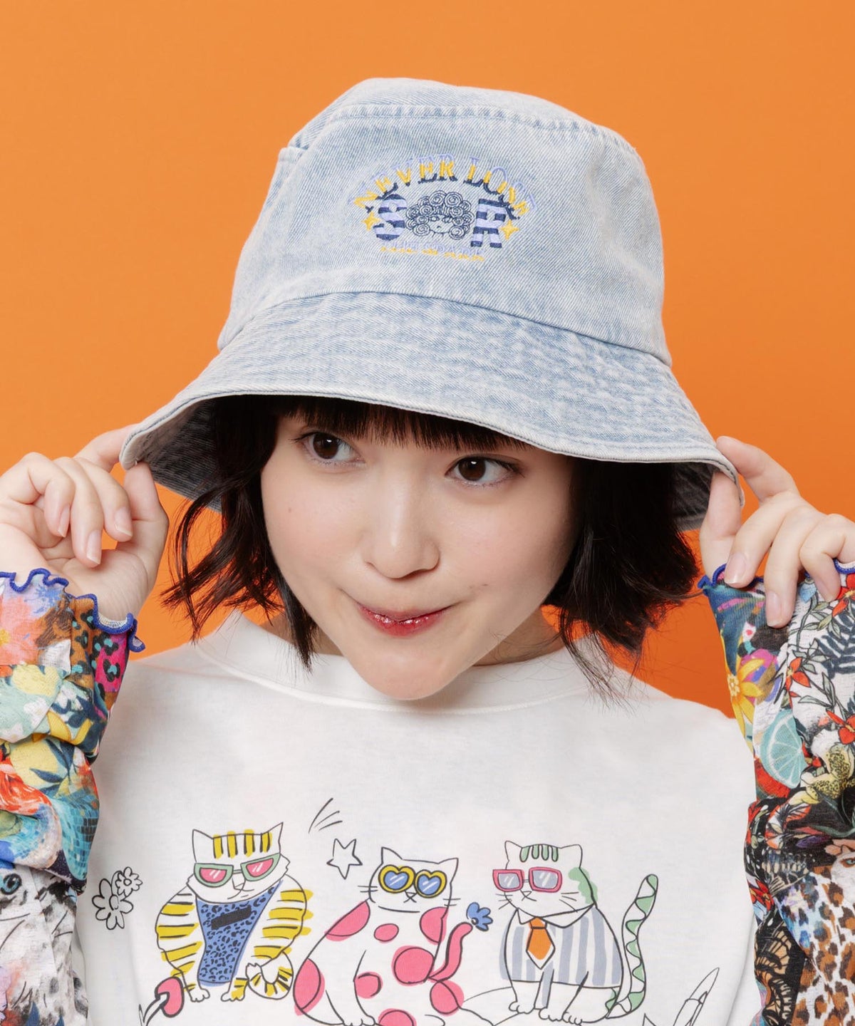 スカラーちゃんアメリカン風刺繍 デニムハット-3