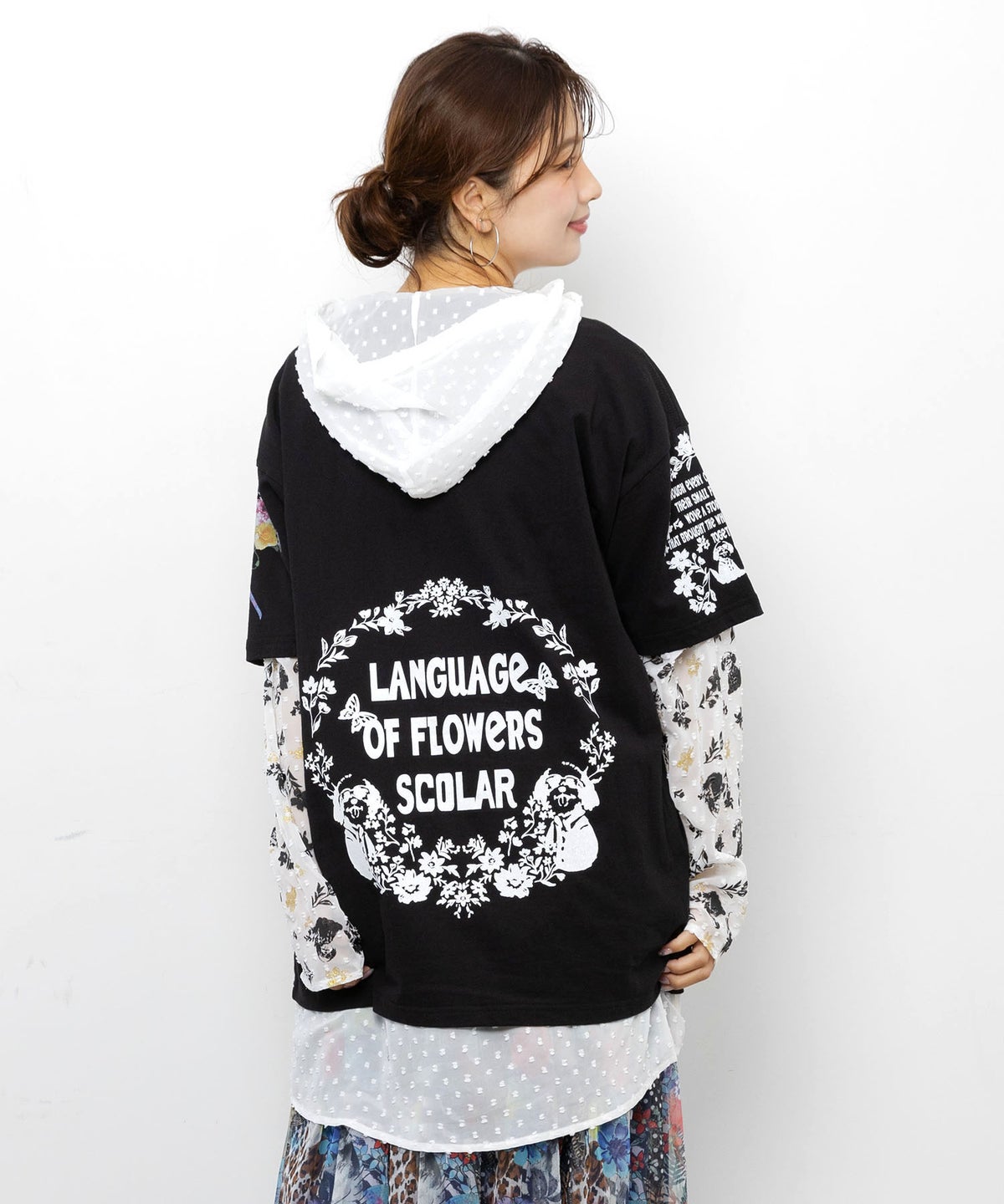 お花＆サングラスシーズーTシャツ-2