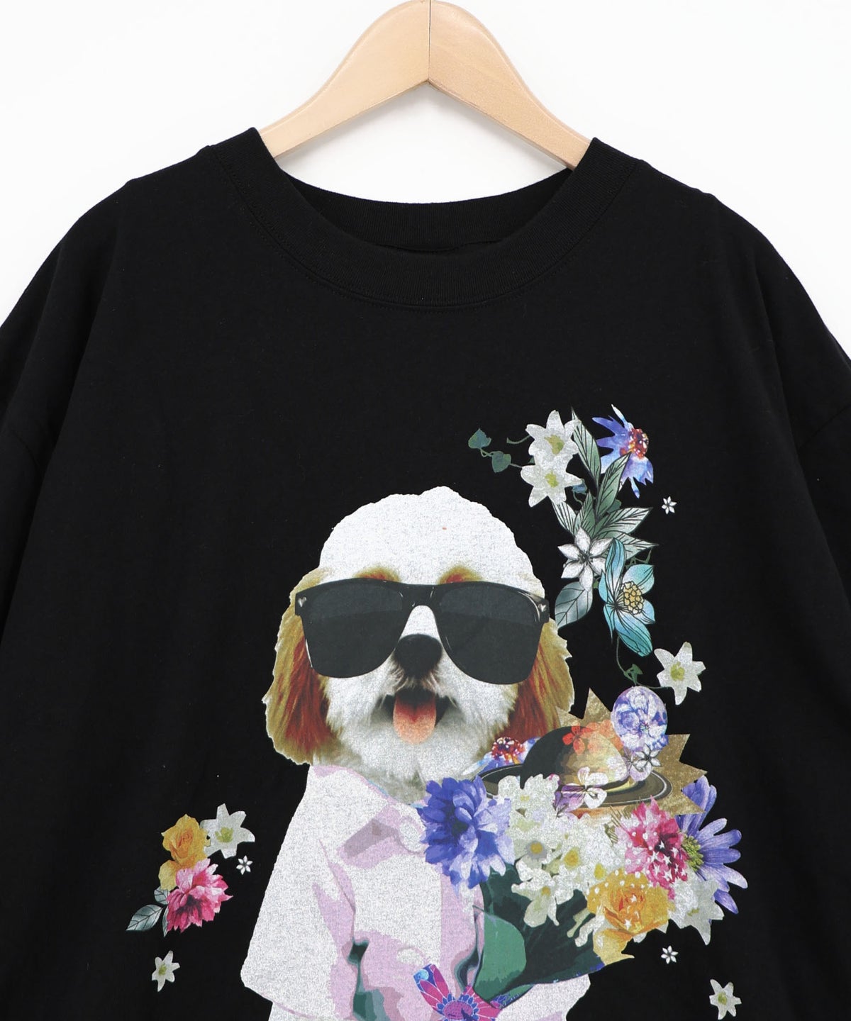 お花＆サングラスシーズーTシャツ-16