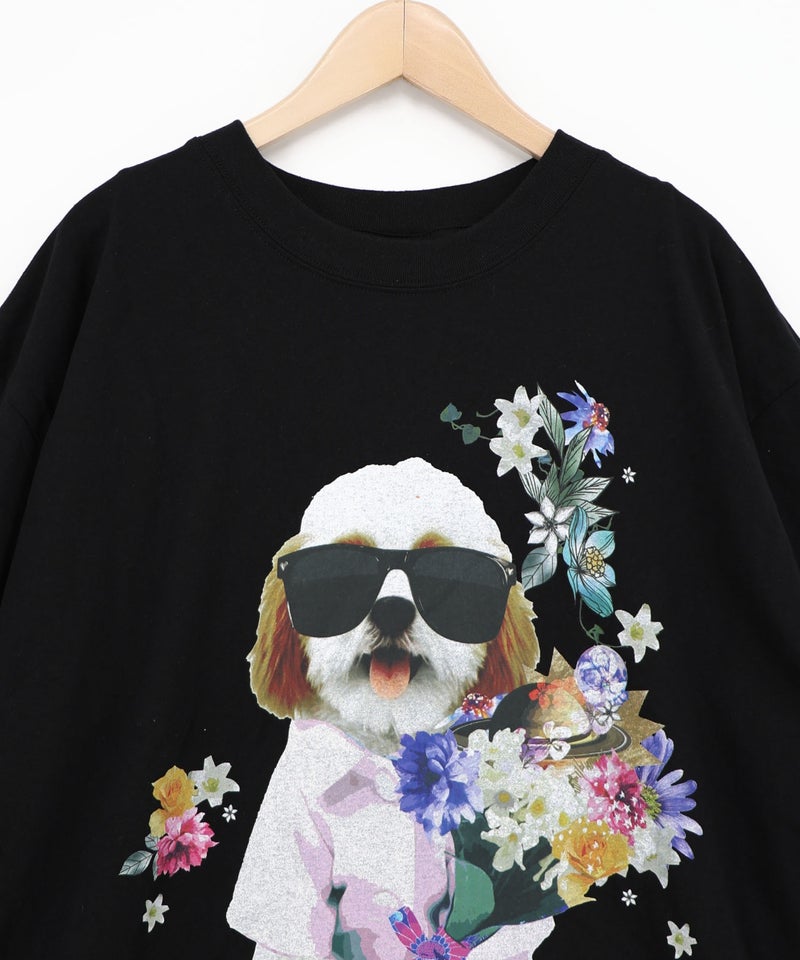 お花＆サングラスシーズーTシャツ-16