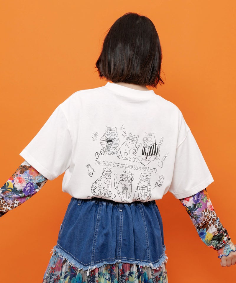 おしゃれネコ柄 接触冷感Tシャツ-5