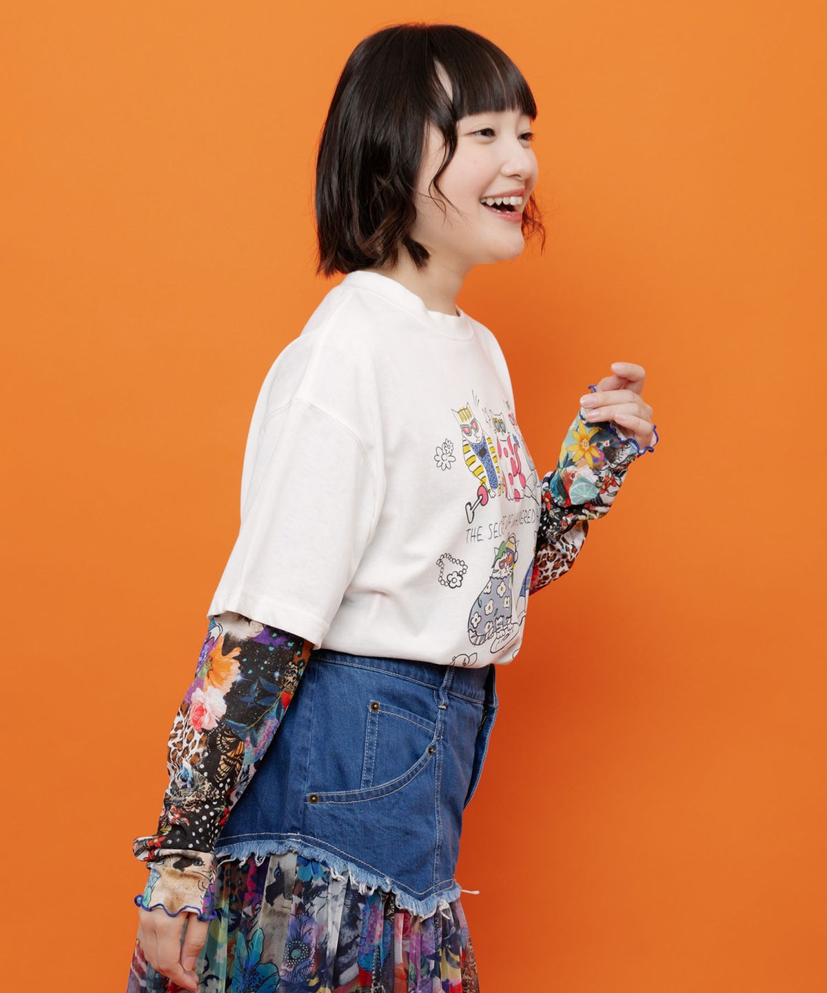 おしゃれネコ柄 接触冷感Tシャツ-7